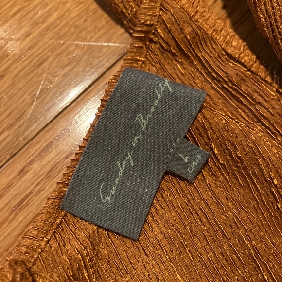 Anthropologie Copper shimmery holiday crop top - Picture 2 of 2